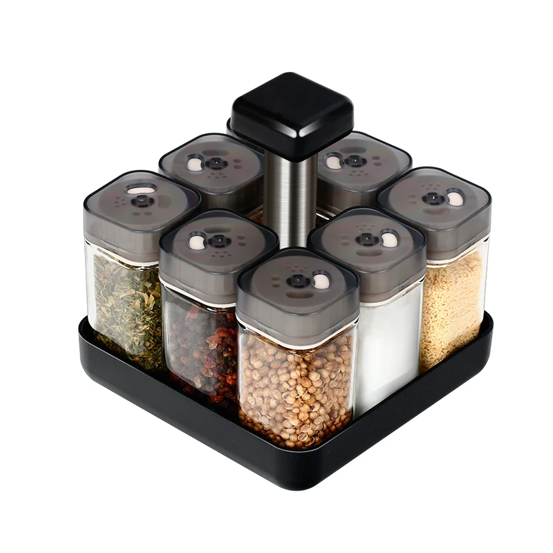 8 шт./компл. Стекло Кухня Spice Бутылок контейнеры для приправ Коробки приправы кисет Организатор домашняя кухня организации аксессуары