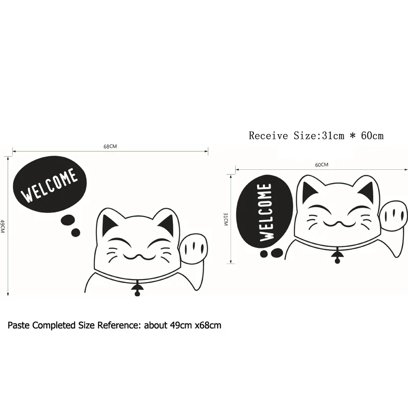 Наклейка на стену с изображением из мультфильма Lucky Cat Виниловая наклейка для