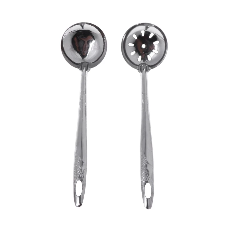 2 шт. Нержавеющая сталь большая ложка для супа Черпак шумовка дуршлаг фильтр