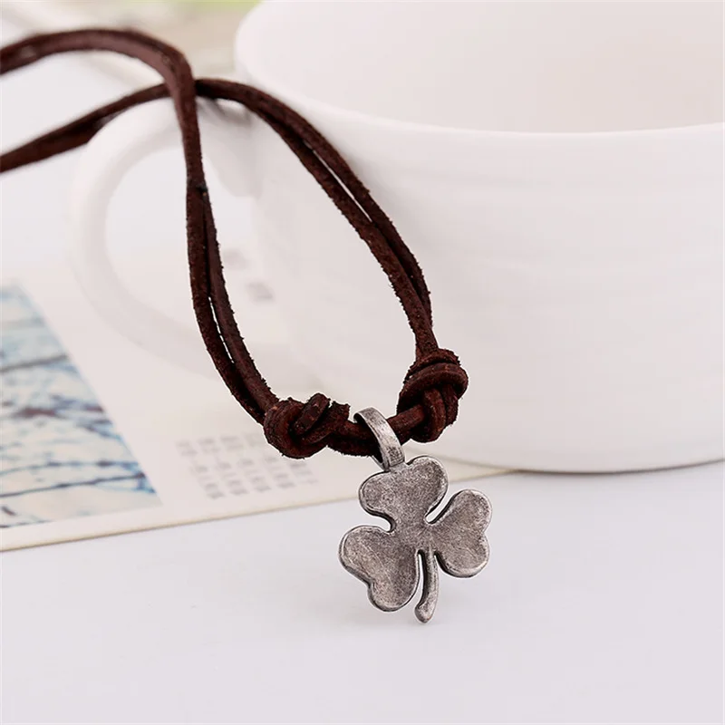 Ожерелье с подвеской в виде листьев из натуральной кожи|sweater chain|necklace womenpendant necklace |