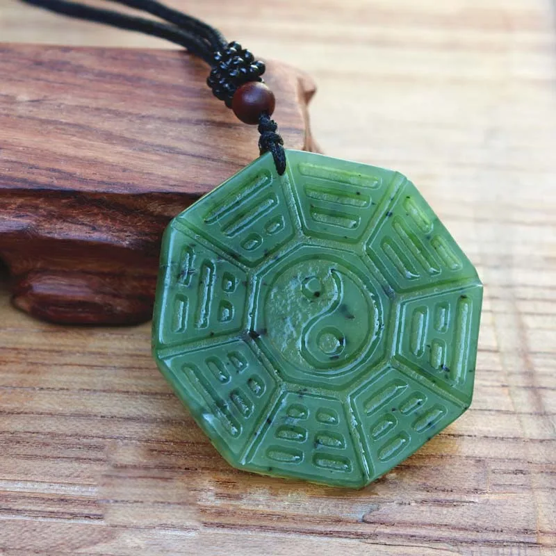 Натуральный зеленый нефритовый камень Hetian Nephrite ручная резьба кулон ожерелье