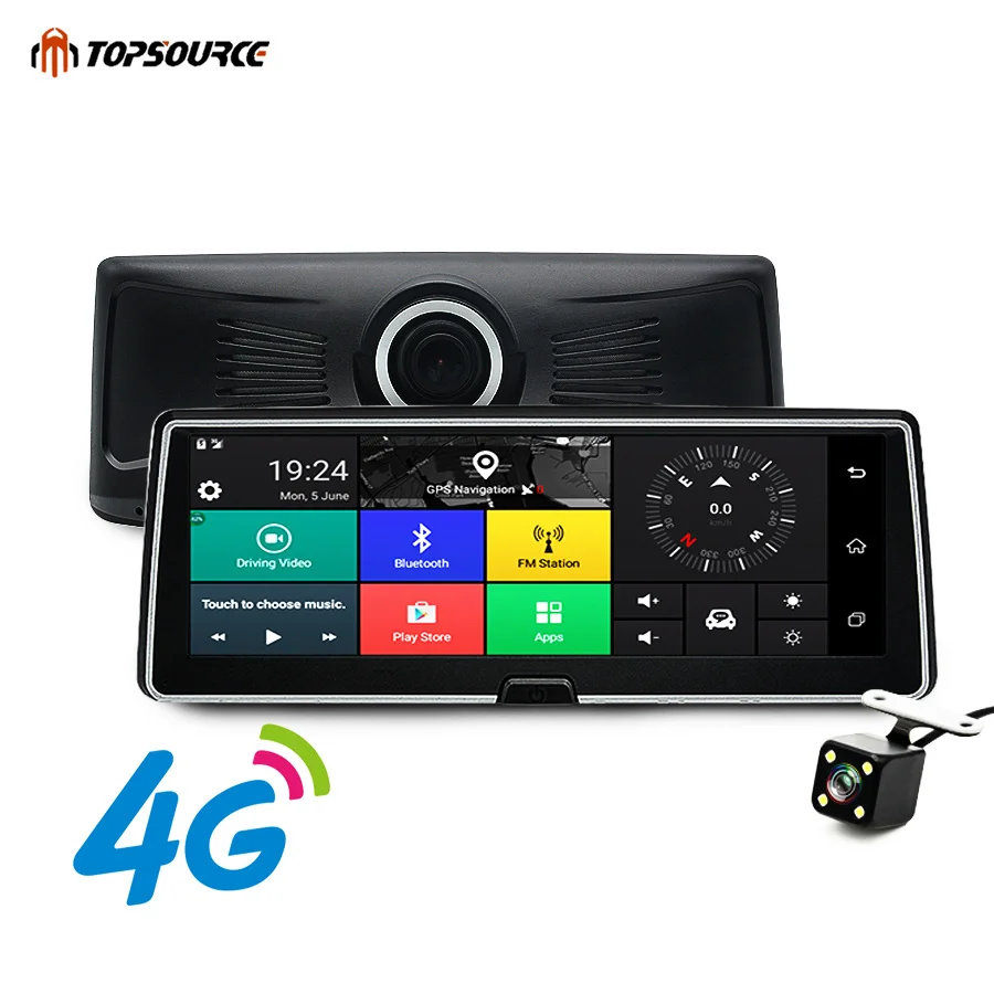 

TOPSOURCE Car DVR 4G 7.84 inch Android 5.1 HD 1080P BT Dash Cam Registrar Video Recorder Video Enregistre Car GPS Navigation