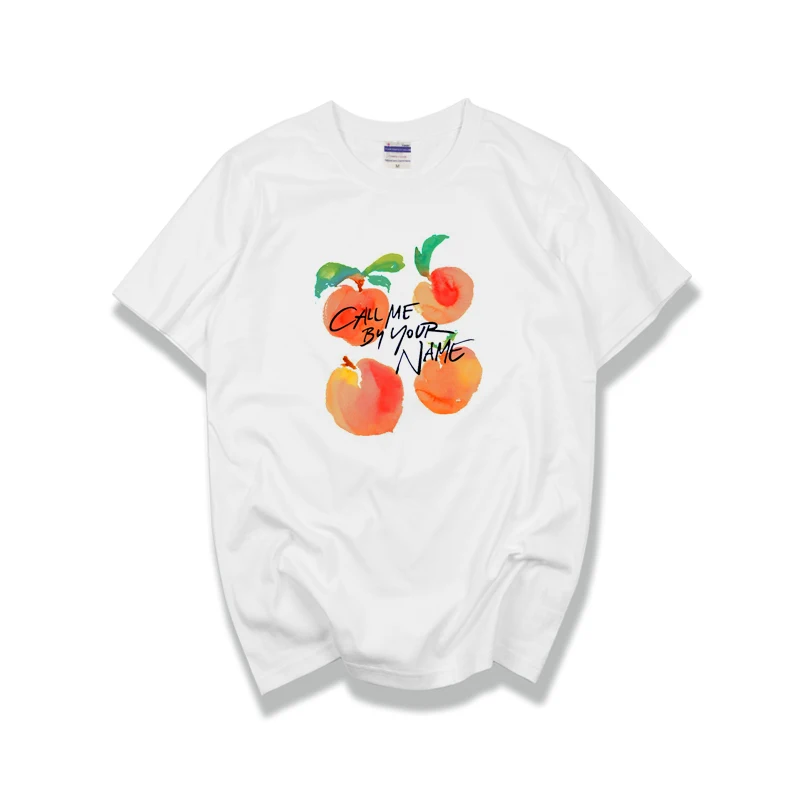 

Футболка с коротким рукавом из 100% хлопка для девочек, летний трикотажный топ, позвоните мне по имени персик, 2020