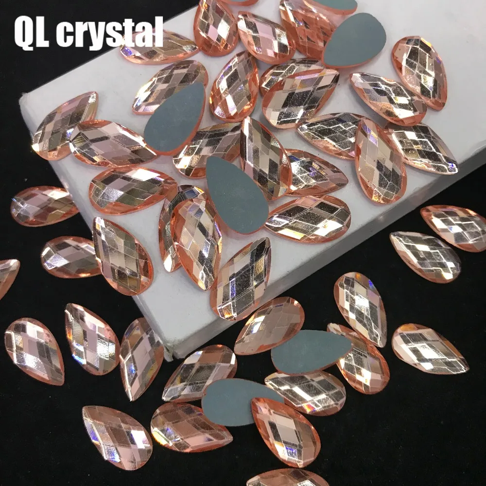 QL Кристалл 13x22 мм кристалл Популярные DIY Одежда одежды обуви сумки клей на плоских
