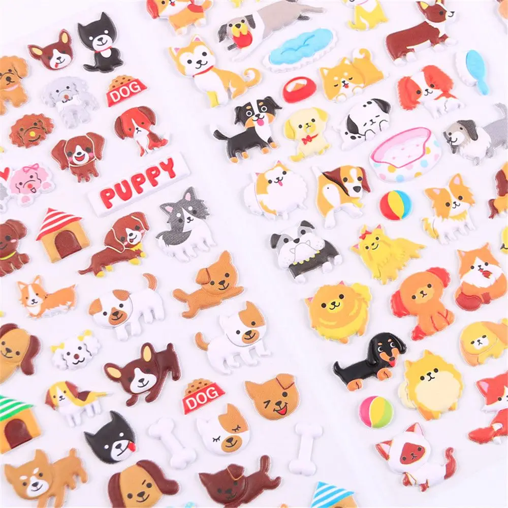 2 листа Kawaii мультфильм наклейки с изображениями собак канцелярские