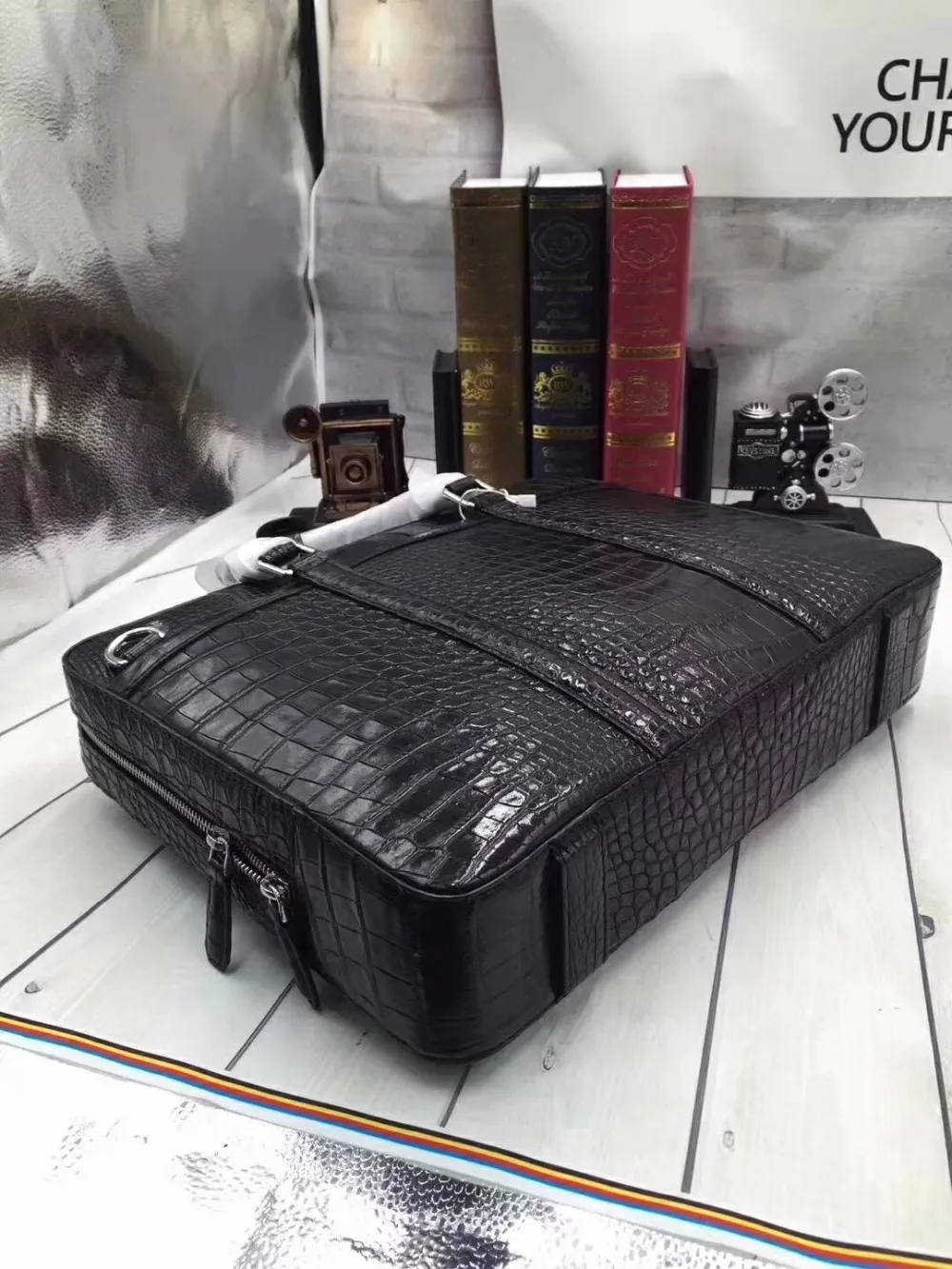 Подлинный портфель для ноутбука из крокодиловой кожи деловой кошелек сумка