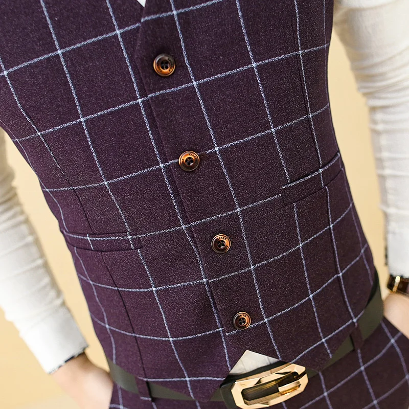 Новинка осени 2017 клетчатые жилеты для мужчин модный брендовый жилет мужской