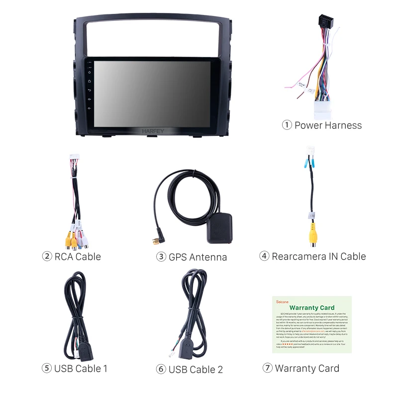 Harfey 9 &quotGPS навигация Android 8 1/9 0 2Din автомобильное радио для Mitsubishi PAJERO V97/V93 2006-2013
