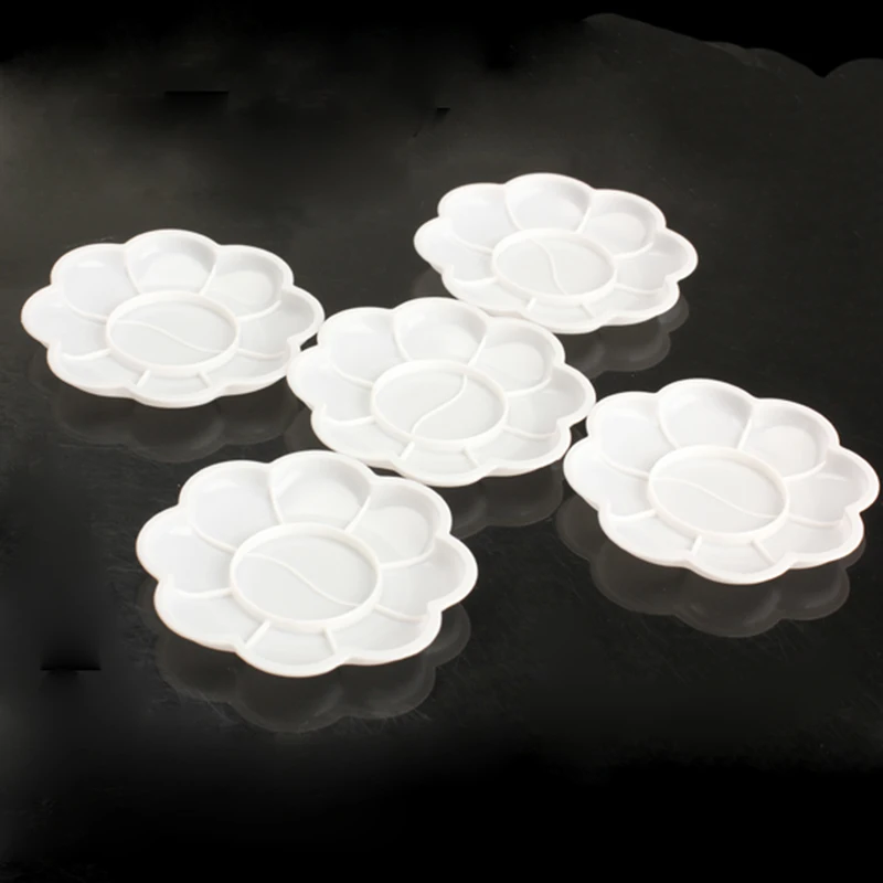 5Pcs Plastic Nail Art Paint Color Mixing Palette Plate Disk Essential Tools OA66 |