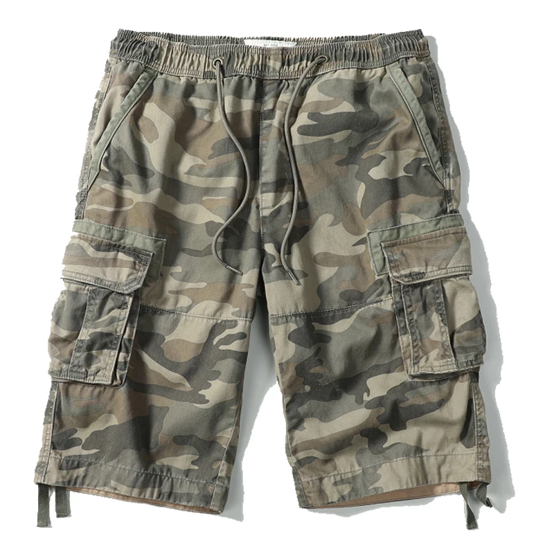 

Good quality brand men's outdoor mountaineer shorts pure cotton fashion men's cargo shorts straight loose cotton shorts