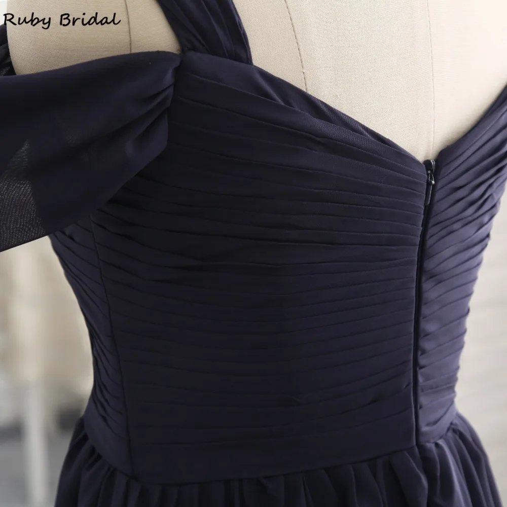 Ruby Bridal Vestido De Festa длинное вечернее платье темно синего цвета шифоновые складки а