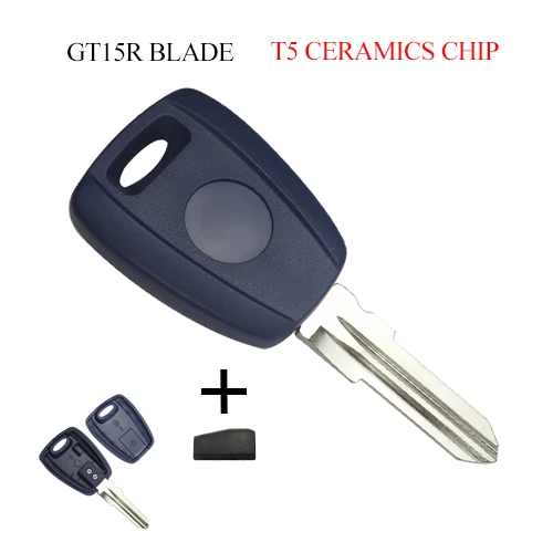 GT15R T5 OkeyTech транспондер ключ оболочки Uncut Пустой SIP22 GT15R лезвие для Fiat Grande Punto Scudo Panda Bravo Doblo Stilo& T5/ID48 чип - Цвет: GT15R T5