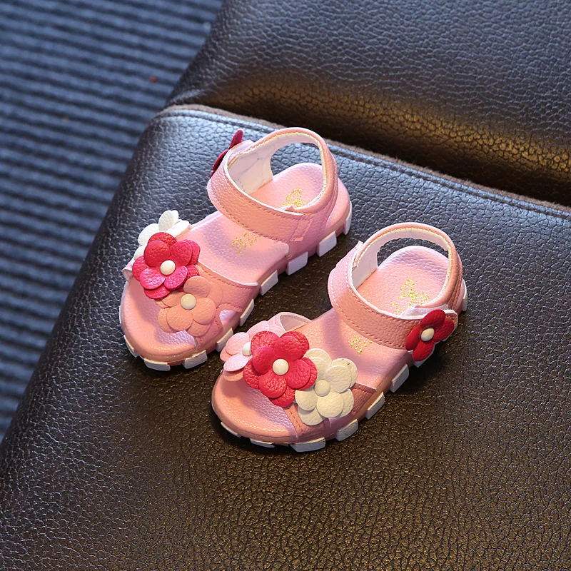 Новинка 2020 года Милые сандалии для маленьких девочек с цветочным принтом Летние