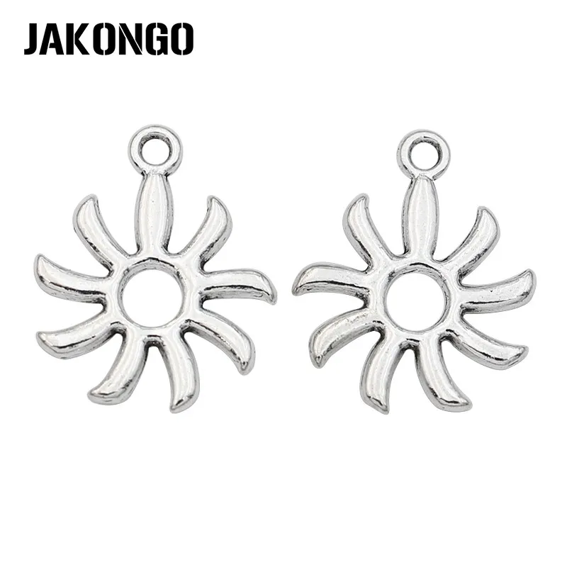 JAKONGO антикварные посеребренные Подвески в виде солнца для изготовления