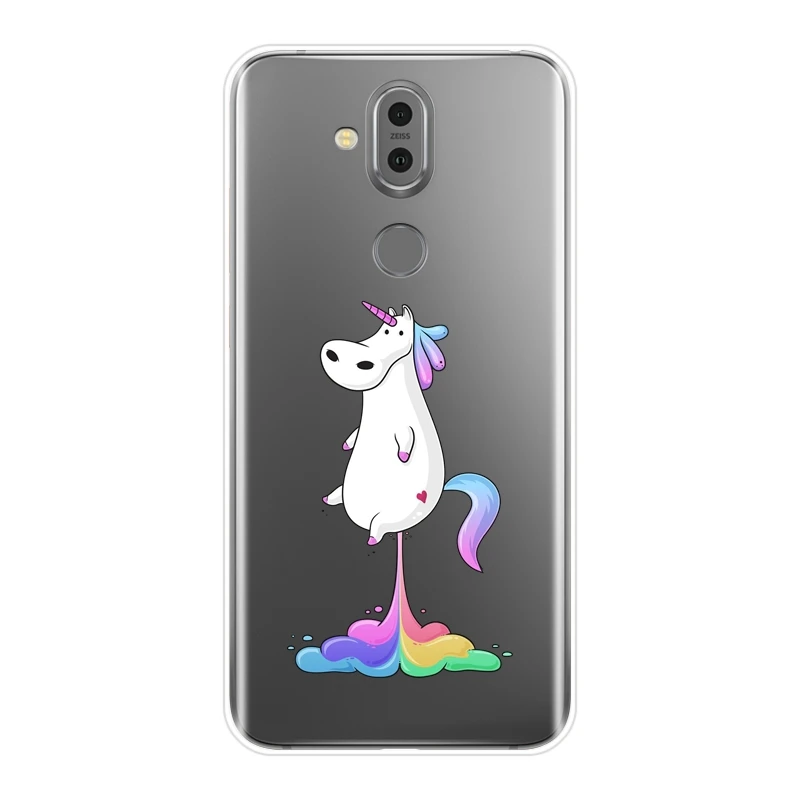 TPU Kawaii единорог Радуга телефонные чехлы для Nokia 7 1 6 5 3 2 Мягкий силиконовый чехол Plus