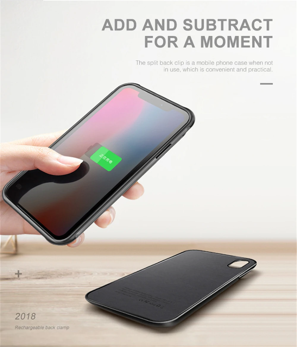NTSPACE отдельный беспроводной зарядный чехол для аккумулятора для iPhone XS MAX XR чехол для питания для iPhone X XS резервный внешний аккумулятор чехол для зарядки