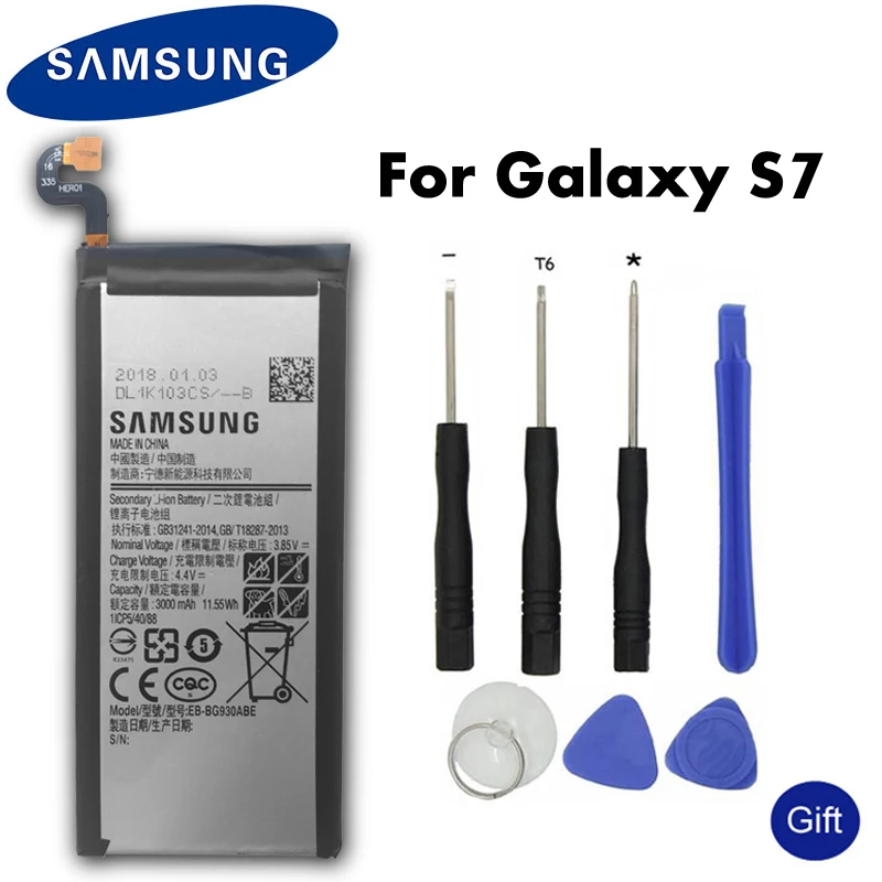 Оригинальный аккумулятор для телефона Samsung EB BG930ABE GALAXY S7 G9300 G930F G930A G9308 SM запасная