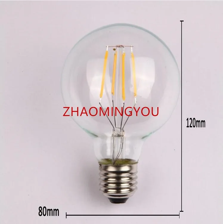 Винтажная светодиодная лампочка эдисона YOU LED E27 G80 4 Вт 6 8 ac110в 220 В диммер luminaria