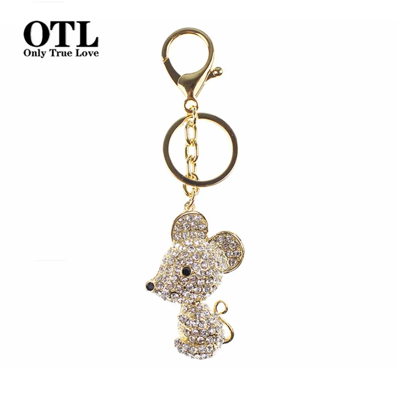 2016 милый брелок для ключей с мышкой кристаллами и стразами металлическая сумка