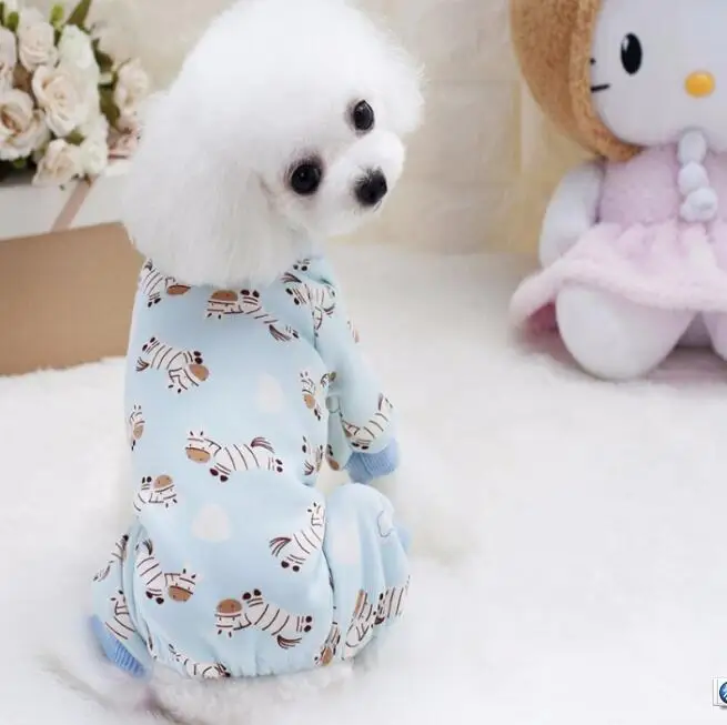 Новая мягкая и теплая Пижама для собак милый собачий костюм йоркширских терьеров