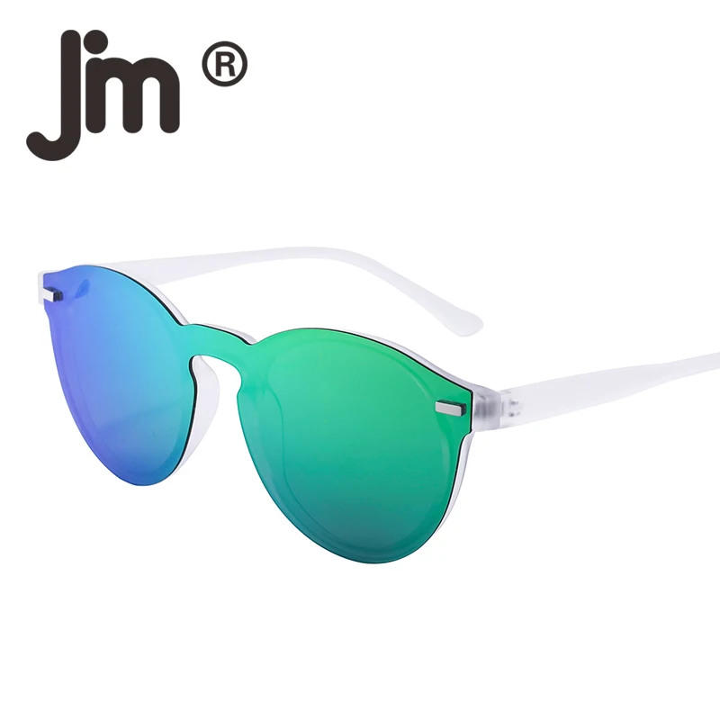 JM цельные поляризованные Круглые Солнцезащитные очки без оправы для клуба