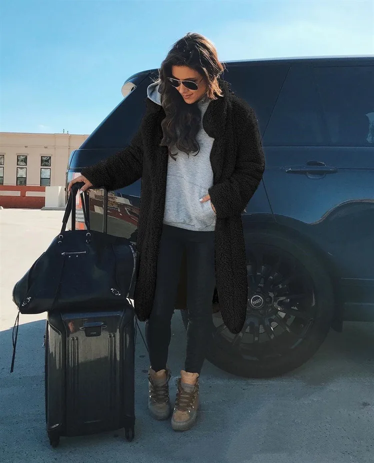 Новая пушистая куртка с плюшевым мишкой пальто Длинная женская из