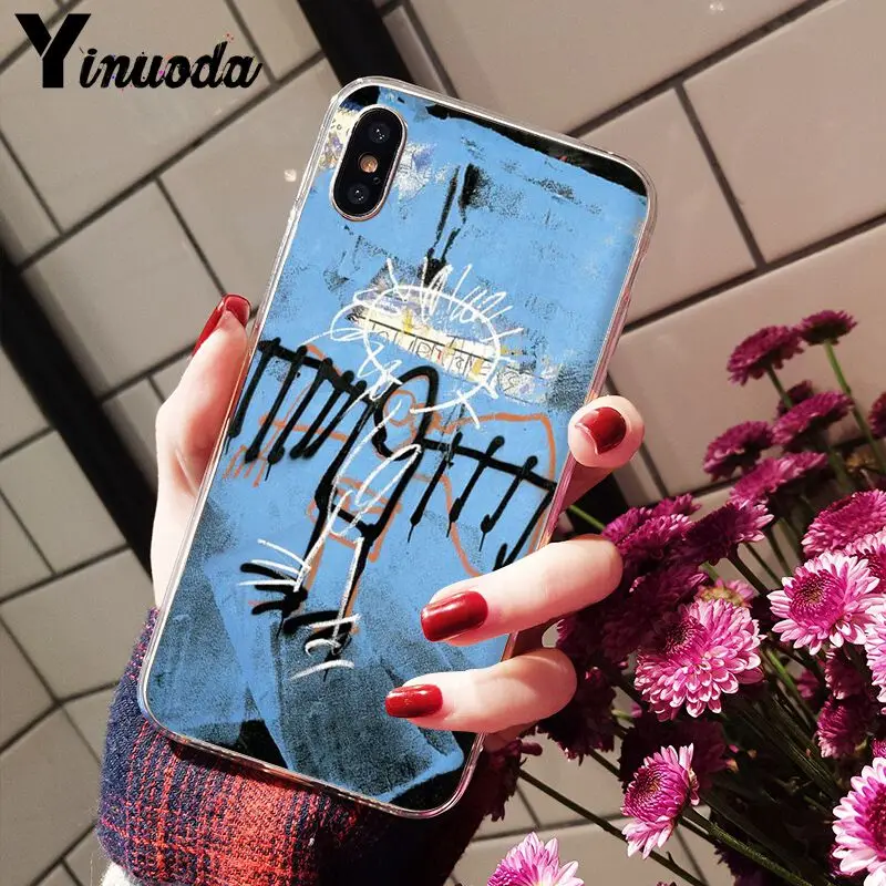A16 Yinuoda Jean Michel Basquiat Art Graffiti Smart Cover прозрачный мягкий чехол для телефона для iPhone 8 7 6 6S Plus X XS MAX 5 5S SE XR - Цвет: A16