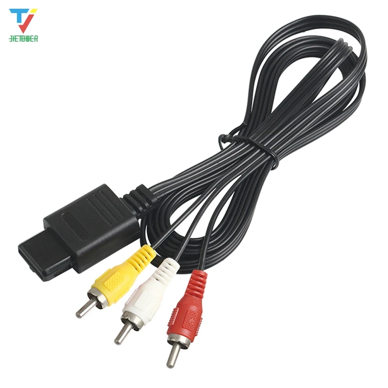 

500 шт./лот 1,8 м 6 футов AV TV RCA видео шнур, кабель для игровых кубиков/для SNES GameCube/для Nintendo для N64 64 игровой кабель оптовая продажа