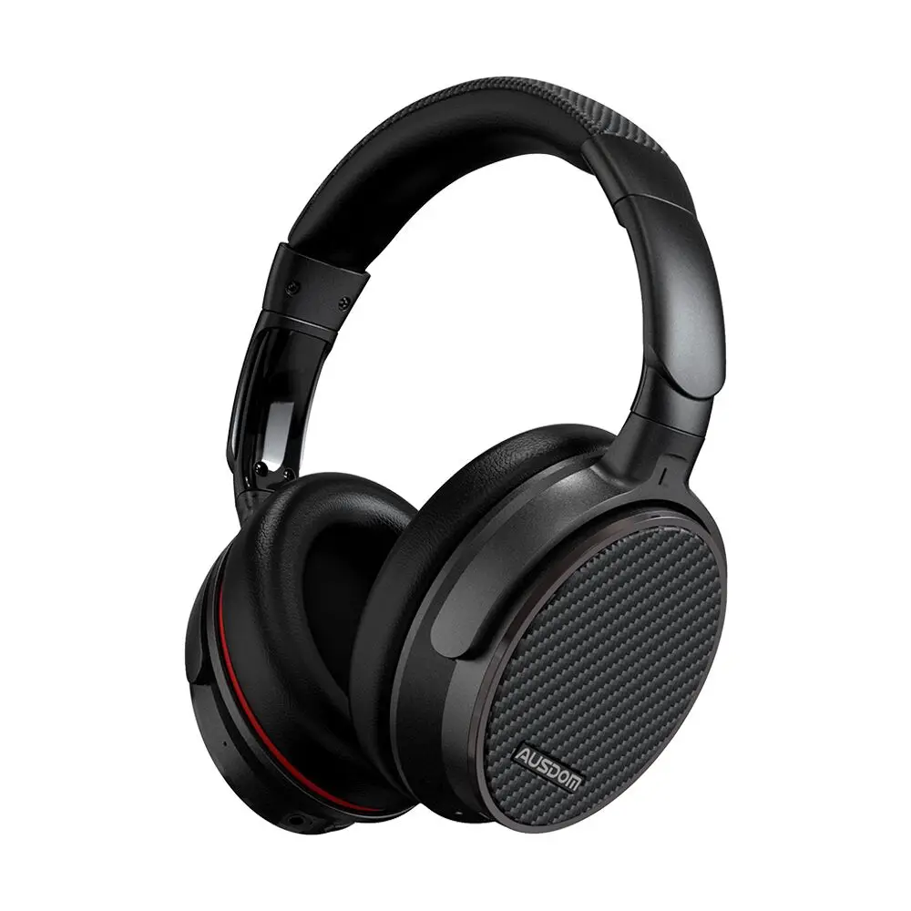 Black. Ausdom ANC7S активные Беспроводные наушники с шумоподавлением, bluetooth-гарнитура с микрофоном, чистый звук для ТВ, спорта, метро, самолета - Цвет: Black.