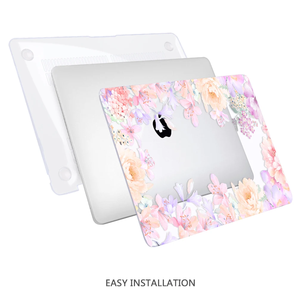 Flowers Laptop Case for Apple MacBook Pro Air Retina 11 12 13 15 Inch Touch bar Hard Cover Shell Sleeve with Free Gift