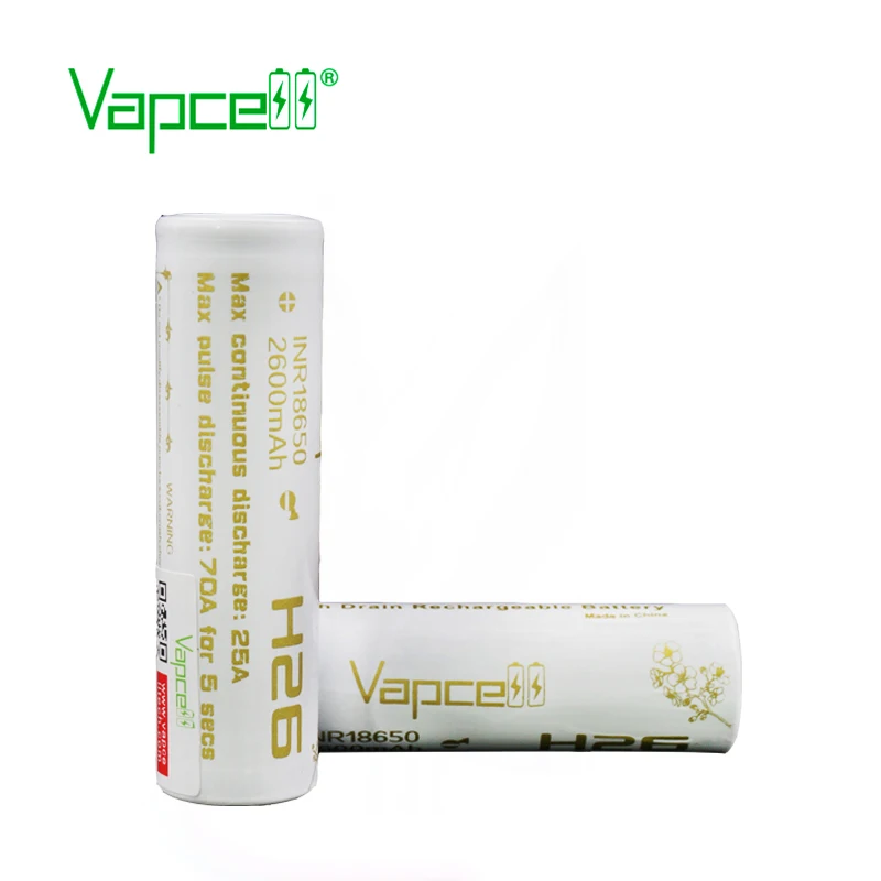 12 шт. Vapcell inr 18650 аккумулятор 2600 мАч 25A максимальный Импульсный разряд 70A для 5