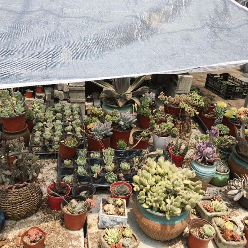 Hi-quality 99% Sunshade Rate Silvery Aluminum Foil Sunshade Net Home Balcony Succulent Plant Cover Shading Net Reflect Sun light