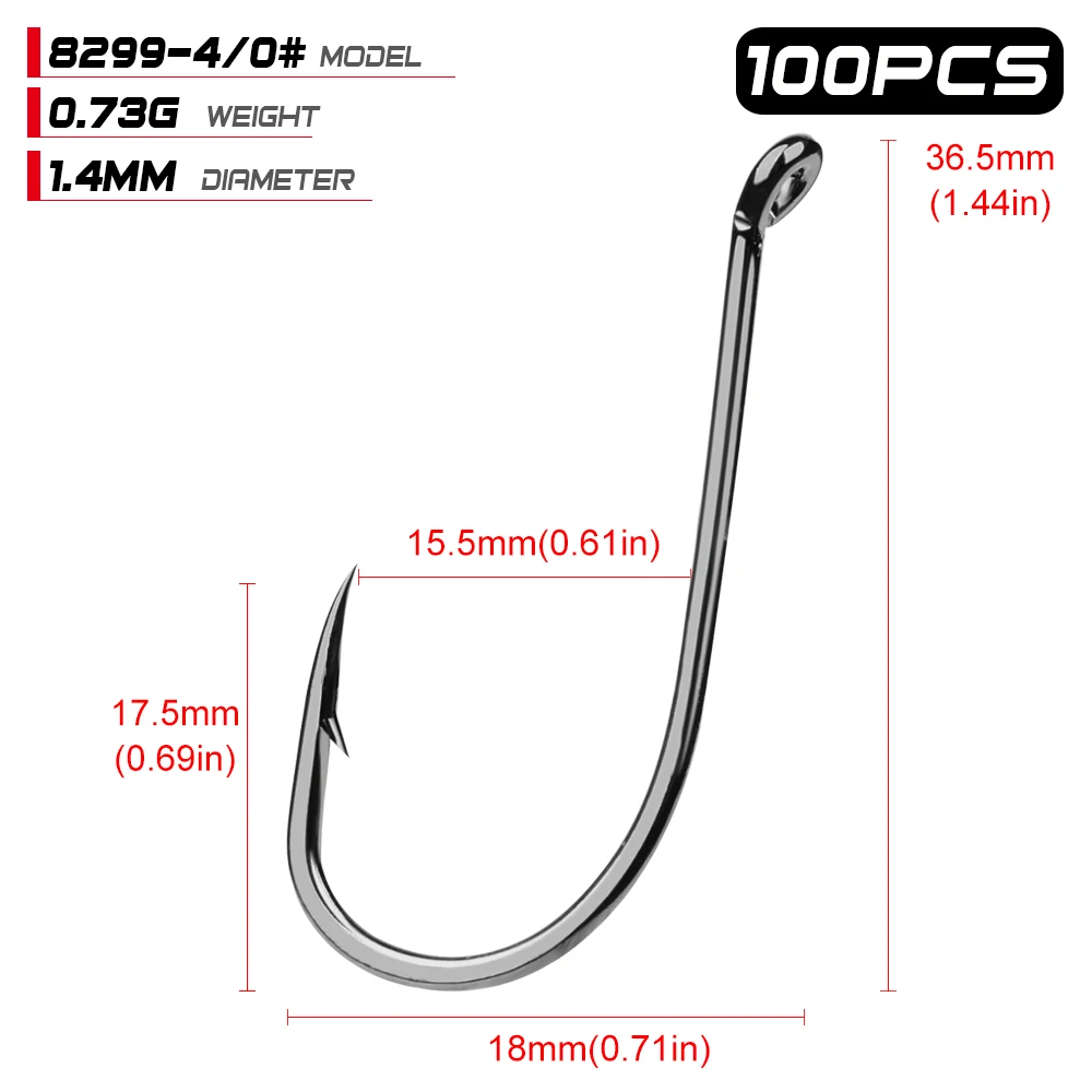 8299 4 0 100 шт. PRO BEROS брендовый рыболовный крючок 8299 серия Осьминог HC-72A рыболовный крючок из высокоуглеродистой стали морской окунь 8299-1/0-8/0# крючок - Цвет: 8299 4 0