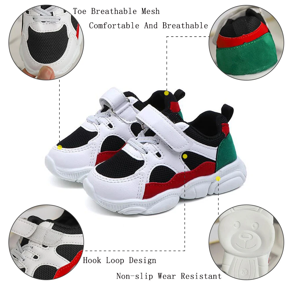Kids Shoes Boys Girls Sneakers Fashion Colorful Patchwork Design Casual Shoes Hook Loop New Fashion Children Brand Shoes Hot D30