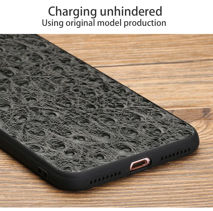 Роскошный кожаный чехол для телефона iPhone 7plus 8plus Страусиная текстура мягкая оболочка противоударный чехол для X XR XS MAX 6S Plus X5 5S SE