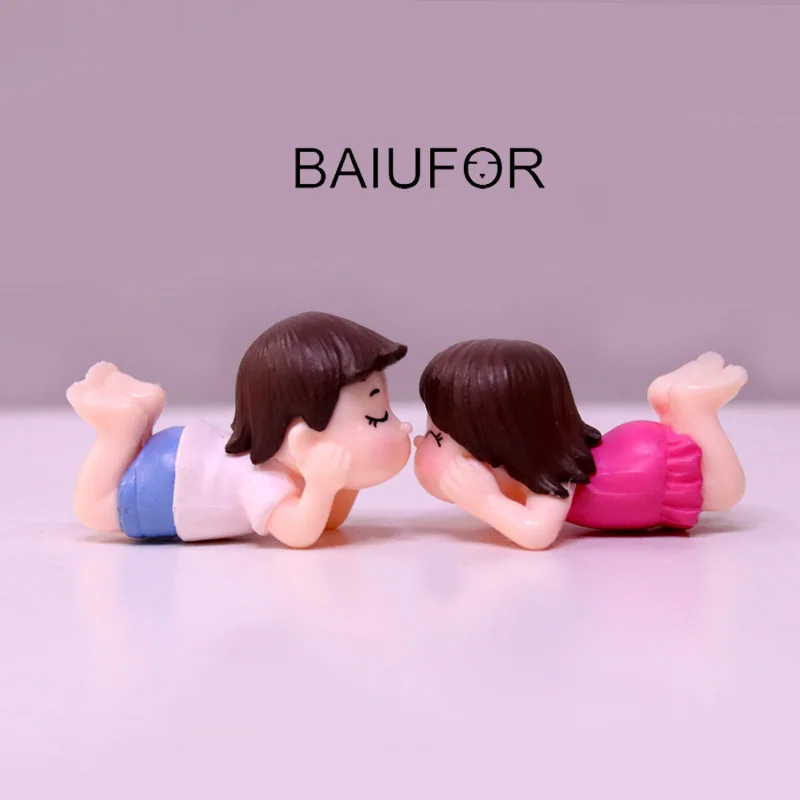 BAIUFOR Doll Couple Lover Bride &amp Groom Terrarium Figurines DIY Fairy Garden Miniature Wedding Cake Decor Valentine's Day Gift | Дом и