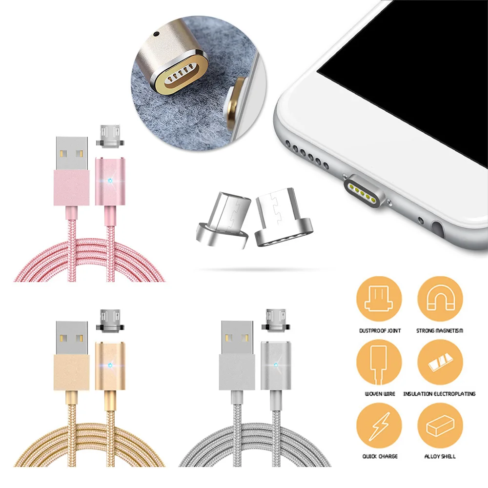 3 шт микро USB кабель Быстрая зарядка Android мобильный телефон провод Магнитная линия