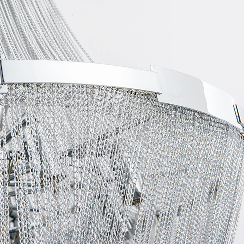 New Design Italy Tassel Pendant Light Silver Aluminum Chain Lamp Lamparas Lustre Led E14 Pendientes Post Modern Hanglamp | Освещение
