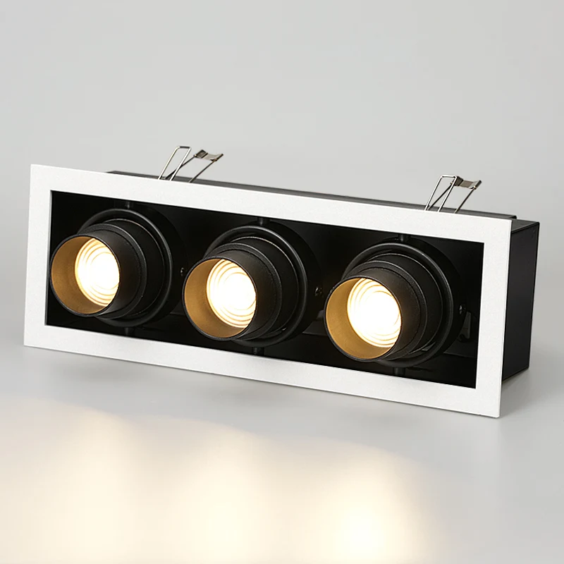

PULUOTI Three Heads Flexible Angle Adjustment Embedded Spotlight