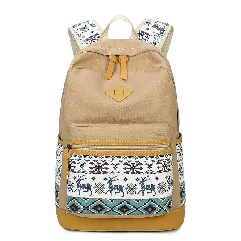 

RanHuang Women Fashion Canvas Backpack National Printing Backpack Teenage Girls School Bags Women's Travel Bags mochila feminina