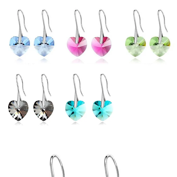 Корейские висячие серьги с кристаллами Swarovski для женщин,, серебряные серьги, вечерние ювелирные изделия, подарок для друзей