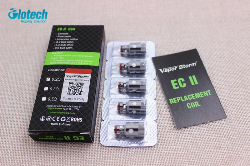 5 шт./кор. Оригинальный пара шторм EC танк распылителя катушка 0.2-0.5 Ом для ec 2 бак v50TC