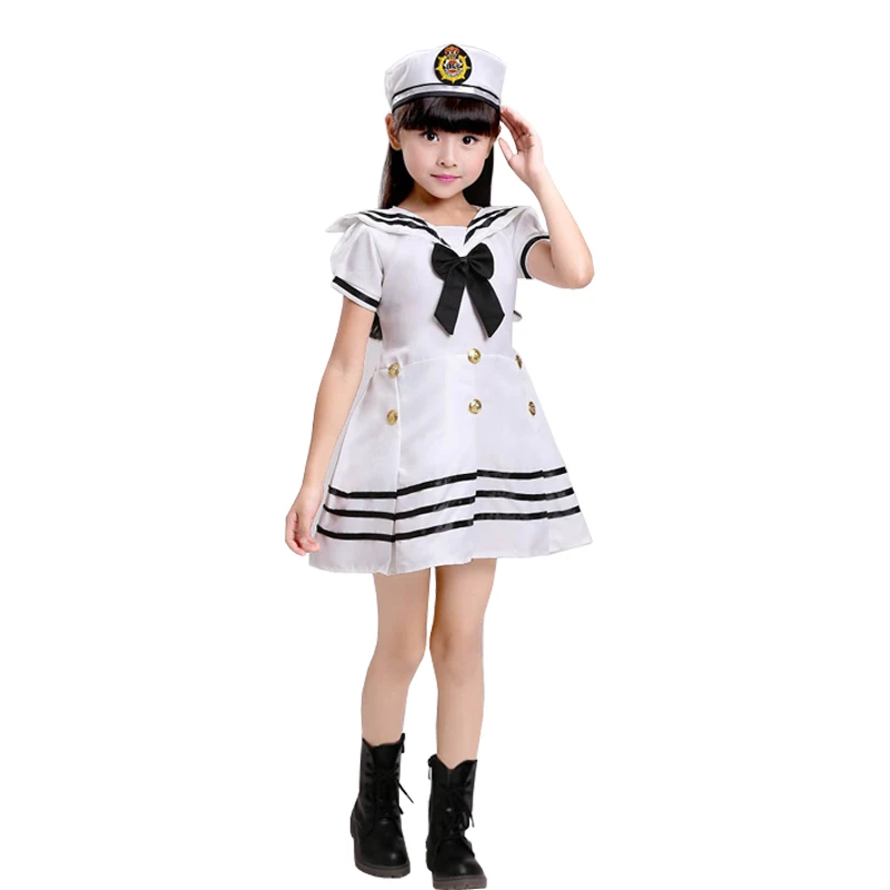 Детское танцевальное платье для девочек морская униформа современные