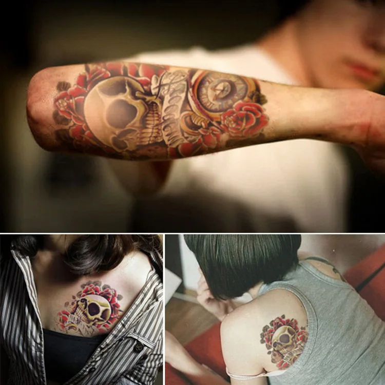 5ps/lot 3D tattoo fake arm sleeve body art trendy tatoo men frozen henna paste tatouage temporaire tatuagem temporaria tatuajes | Красота и