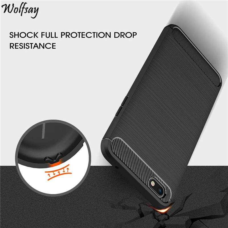 For Xiaomi Mi A1 Case Brushed Carbon Fiber Soft Silicone Phone Bumper Protective Cover |