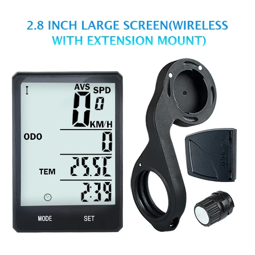Extension Mount INBIKE 2,8 дюймов Большой экран велосипедный компьютер беспроводной велосипедный компьютер непромокаемый Спидометр Одометр для велопрогулок измеряемый секундомер - Цвет: Extension Mount