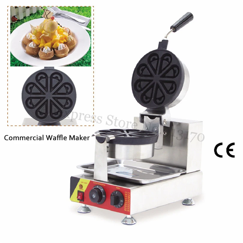 

Rotated Waffle Machine 8 Petals Shaped Waffle Maker Waterdrop-Shaped Waffle Baker Non-Stick Cooking Surface 220V 110V