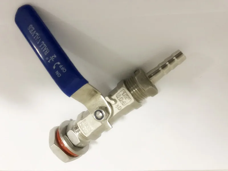 1/4 &quotпивной горшок фитинги для чайника с 1/4&quot 1-шт шаровым клапаном и шлангом OD10