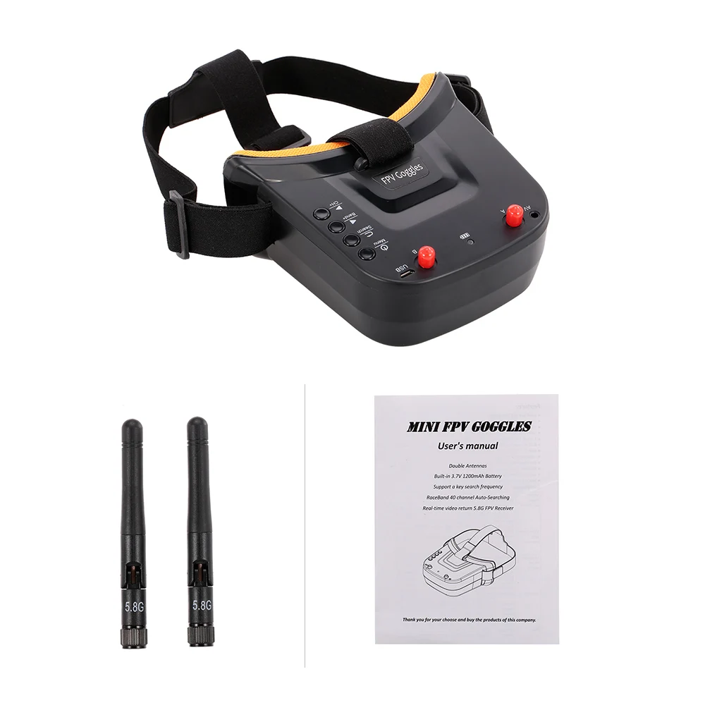 FPV очки 5 8G 40CH монитор видео гарнитура HD для RC Racing Drone с мини 25/100mw Видео передатчик