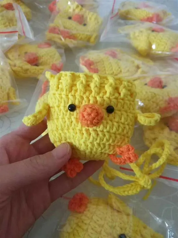 10*6 см детский сад кулон крючком ручной вязки Amigurumi маленькая Желтая Утка Золотая